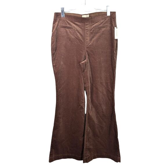 Anthro Pilcro Velvet Pull On Mid Rise Retro Flare Jeans Fawn 32 NEW Hippie - Picture 2 of 10